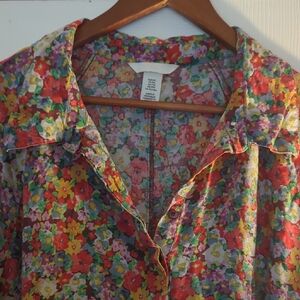 H&M Vibrant Floral Long Sleeve Dress